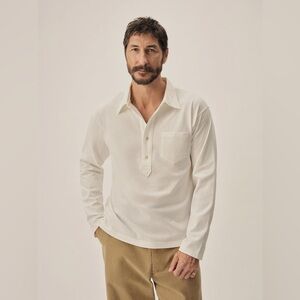 Buck Mason Cream Long Sleeve Shirt